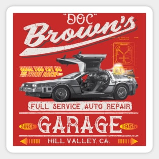 Doc Brown's Auto Repair Shop Sticker